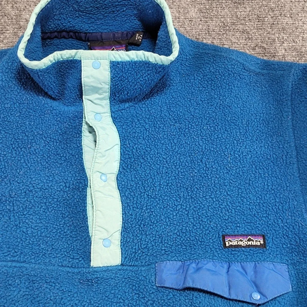 Vintage Patagonia Jacket Synchilla Snap-T Fleece Purple Made In USA Men's Medium